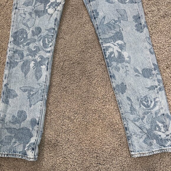 LEVI'S X POKEMON BIG E FLORAL PIKACHU Button Fly Denim Blue Jeans 28X30 - Picture 3 of 16